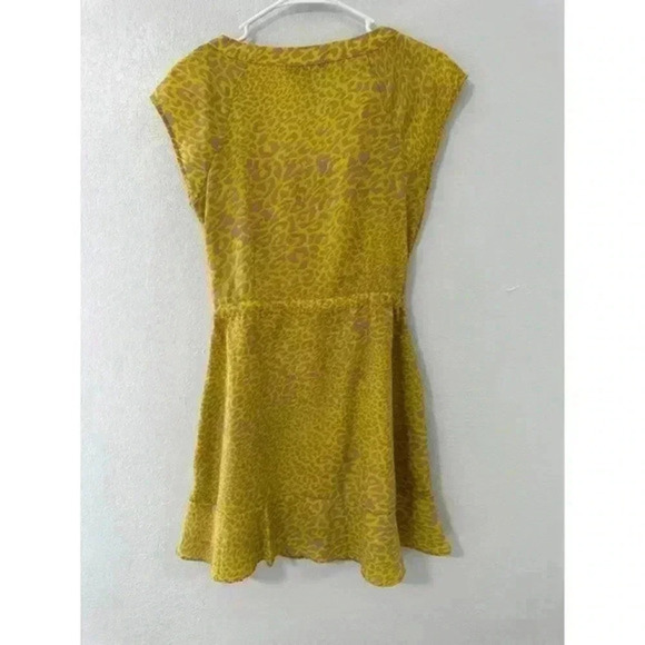 Jessica Simpson Yellow & Beige Leopard Print Sweetheart Mini Dress Size medium - Picture 5 of 5